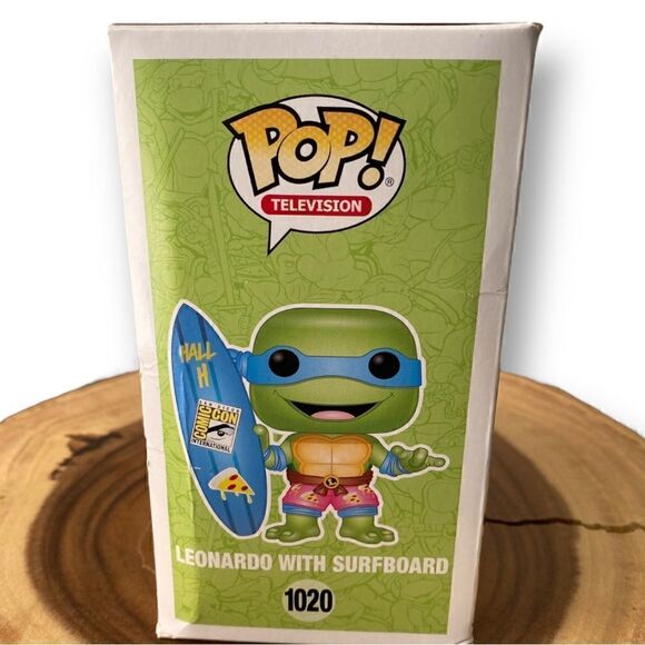 Funko Pop #1020 TMNT Leonardo With Surfboard SDCC Unreleased Rare / Box Damage - Picture 6 of 13